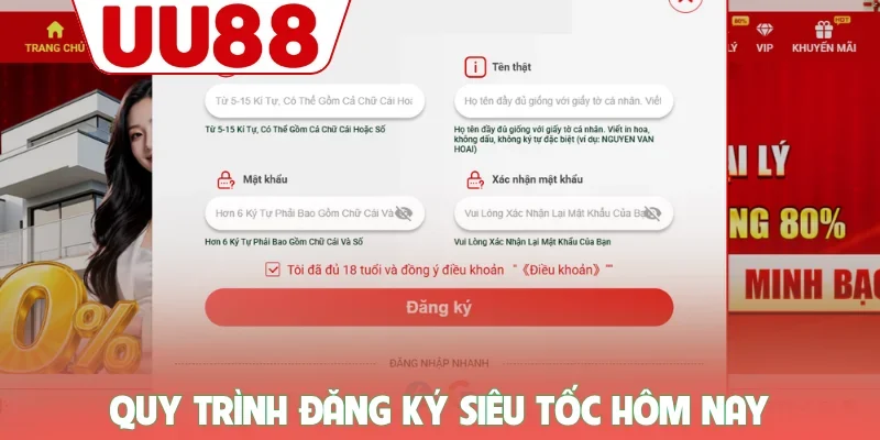 Đăng Ký UU88 - Quy Trình Chuẩn Nhất Dành Cho Người Mới 1 Quy trình đăng ký UU88 siêu tốc hôm nay