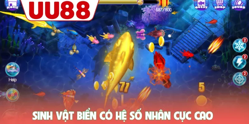 Bắn Cá 3 Sinh vật biển có hệ số nhân cực cao
