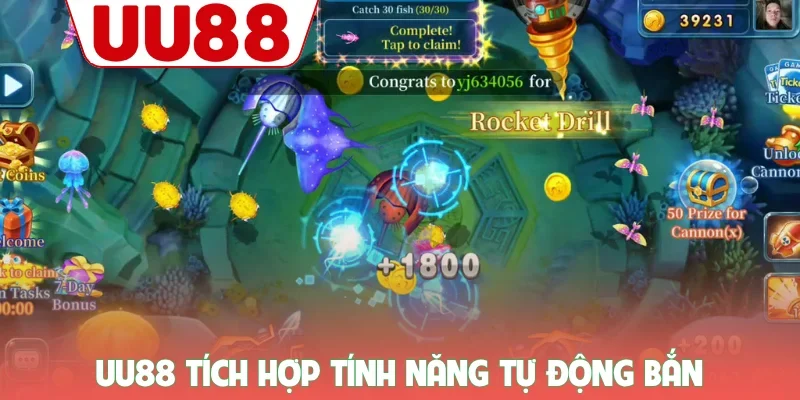 Bắn Cá 2 UU88 tích hợp tính năng tự động bắn